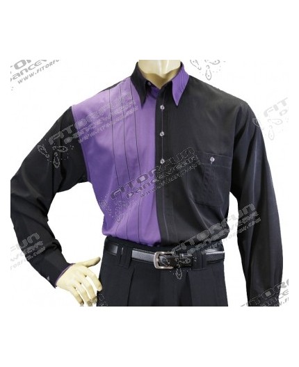 Hemd Langarm schwarz/lila - 1134ML Hemd Langarm schwarz/lila - 1134ML