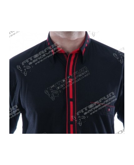 Hemd Langarm schwarz/rot - 3049ML Hemd Langarm schwarz/rot - 3049ML