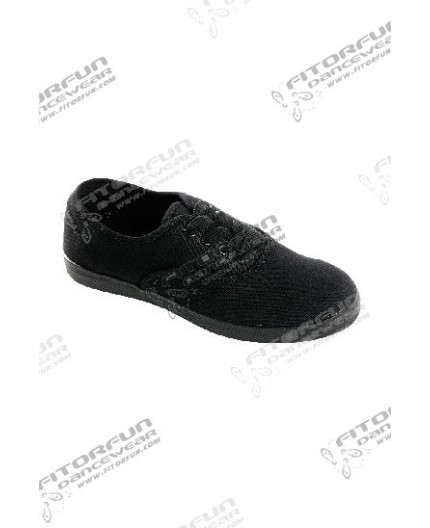 Swingschuh Leinen schwarz Ledersohle (1588) Swingschuh Leinen schwarz Ledersohle (1588)