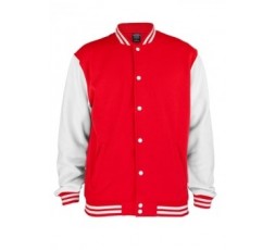 Urban Classics 2 Tone Collegejacke rot/weiss