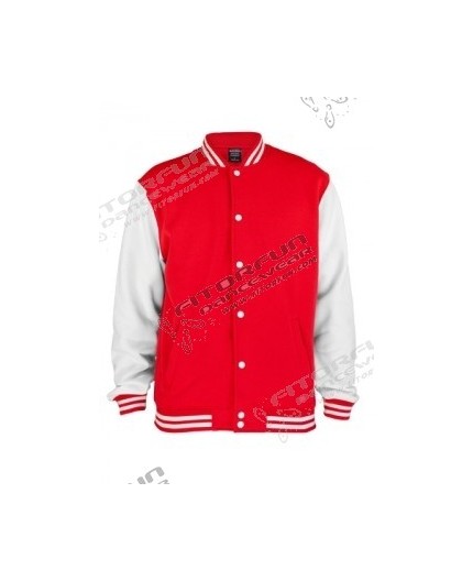 Urban Classics 2 Tone Collegejacke rot/weiss