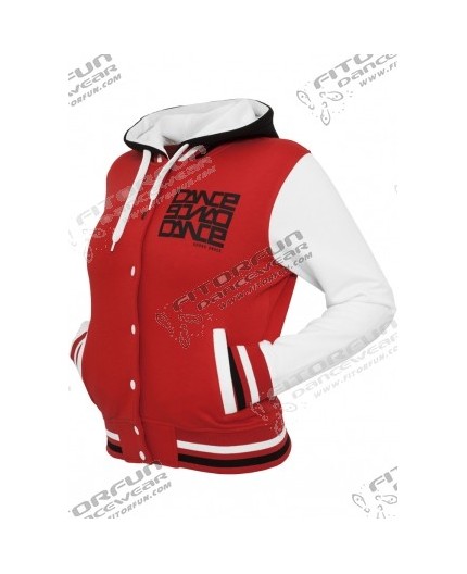 Urban Dance 3 Tone Collegejacke Ladies rot/weiss/schwarz