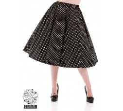 Petticoatrock schwarz mit weißen Punkten Polka Dots