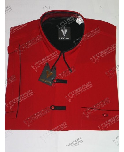 Hemd Kurzarm rot m. Riegel - 9002L06K Hemd Kurzarm rot m. Riegel - 9002L06K