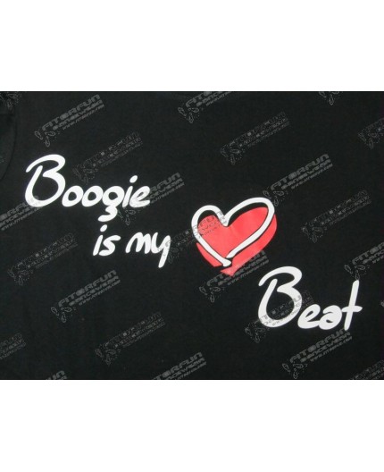 Motiv Boogie is my Heart Beat schwarzes Shirt