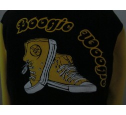 Collegejacke schwarz/gelb Flock Sneaker Boogie Woogie (CJ-SG-Sneaker-FLH)