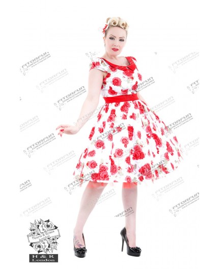 Vintage Kleid mit Blumendruck Rose