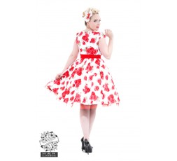 Vintage Kleid mit Blumendruck Rose