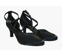 BL 126 - Tanzschuhe schwarz Satin - 6,5 cm Absatz